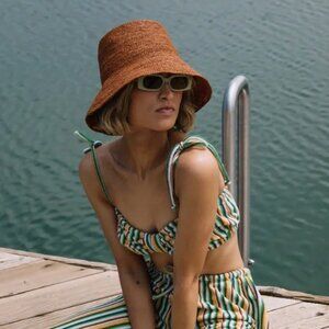 New Janessa Leone Felix Hat - Chestnut $258 - Size Small